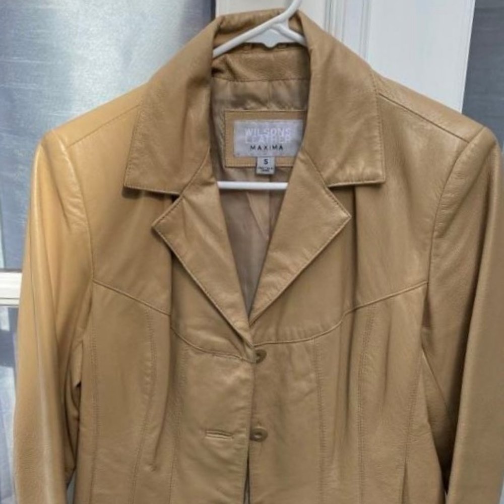 Wilson Maxima Genuine Leather Jacket Light Brown Size Small